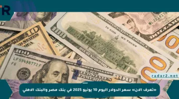 «تعرف الآن» سعر الدولار اليوم 10 يونيو 2025 في بنك مصر والبنك الأهلي